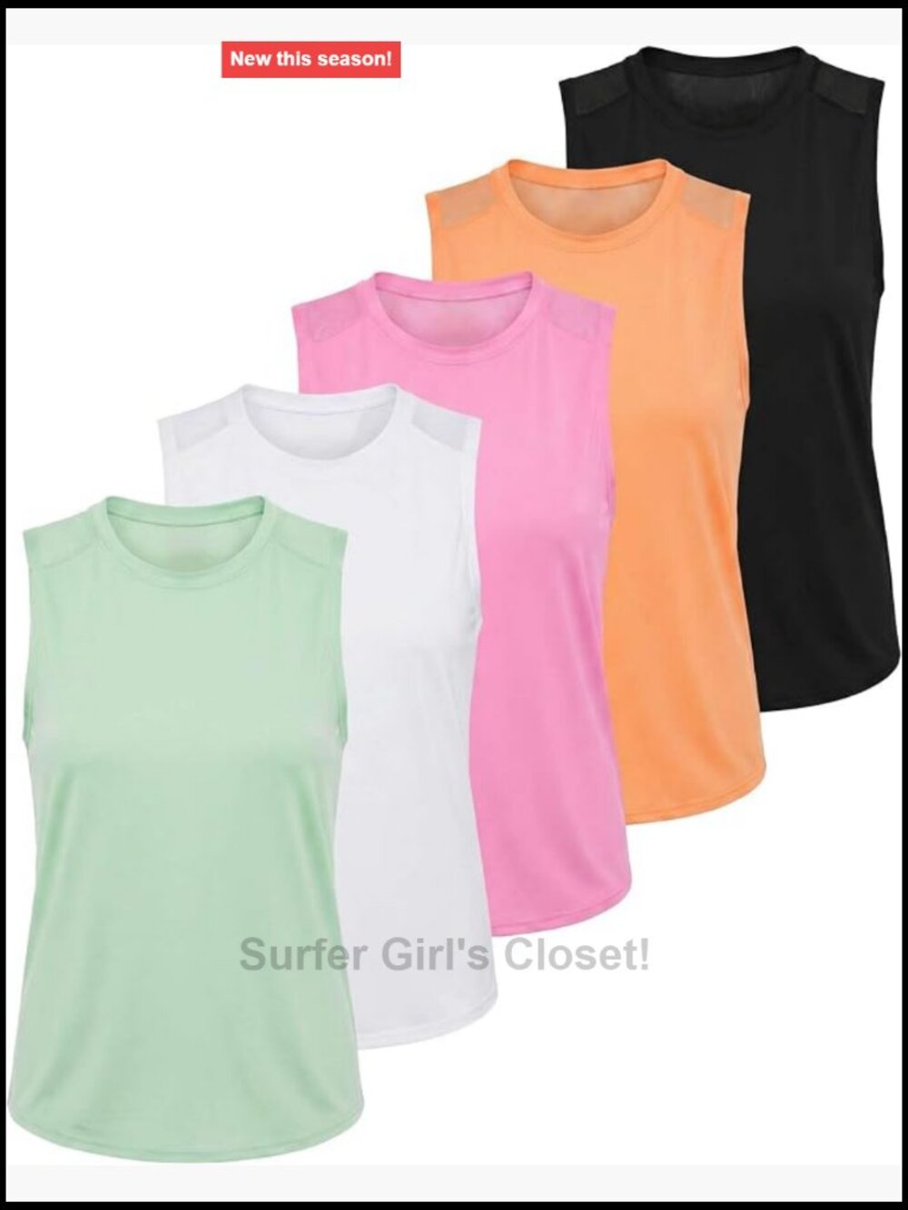 5 Pack Women's Dry Fit Tank Tops Sleeveless Racerback Athletic Workout